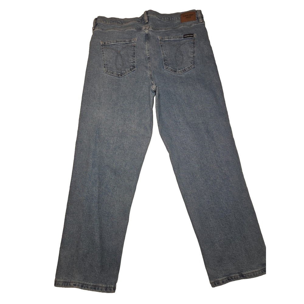 Calvin Klein Jeans Womens 14 Light Blue Denim Cotton Stretch Relaxed Fit Pockets - Picture 12 of 12